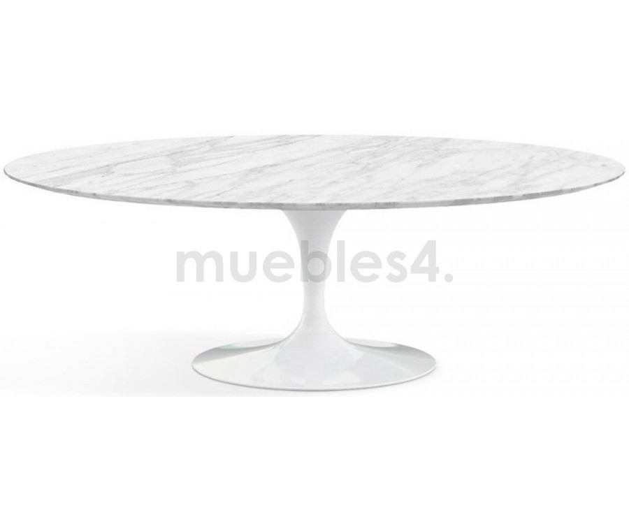 Mesa auxiliar TULIP - Mármol Carrara superior