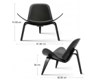 Sillón SHELL CH07 / Nogal - Cuero - Fab. Italia