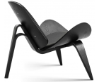 Sillón SHELL CH07 / Nogal - Cuero - Fab. Italia