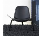 Sillón SHELL CH07 / Nogal - Cuero - Fab. Italia