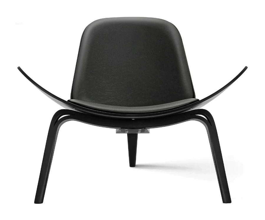 Sillón SHELL CH07 / Nogal - Cuero - Fab. Italia