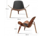 SILLÓN SHELL CH07 / Palisandro - Cuero italiano - Fab. Italia
