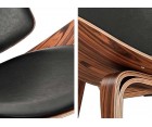 SILLÓN SHELL CH07 / Palisandro - Cuero italiano - Fab. Italia