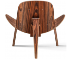 SILLÓN SHELL CH07 / Palisandro - Cuero italiano - Fab. Italia