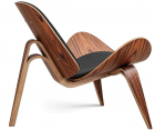 SILLÓN SHELL CH07 / Palisandro - Cuero italiano - Fab. Italia