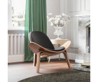 SILLÓN SHELL CH07 / Palisandro - Cuero italiano - Fab. Italia
