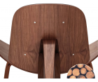 Sillón SHELL CH07 / Nogal oscuro - Cuero italiano - Fab. Italia