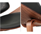 Sillón SHELL CH07 / Nogal oscuro - Cuero italiano - Fab. Italia