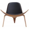 Sillón SHELL CH07 / Nogal claro - Cuero italiano - Fab. Italia