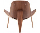 Sillón SHELL CH07 / Nogal claro - Cuero italiano - Fab. Italia
