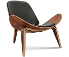SILLÓN SHELL CH07 / Palisandro - Cuero italiano - Fab. Italia