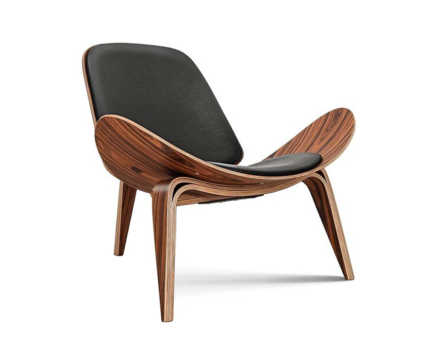 SILLÓN SHELL CH07 / Palisandro - Cuero italiano - Fab. Italia