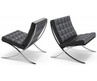 Sillón BARCELONA MR90 / Cuero italiano - Fab. Italia