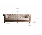 Sofá CHESTERFIELD PROVENZA 3 Plazas / Tejido - Fab. Italia