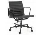 Silla oficina ALUMINIUM EA 117 / Cuero italiano - Fab. Italia