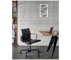 Silla oficina ALUMINIUM EA 117 / Cuero italiano - Fab. Italia