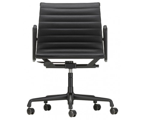 Silla oficina ALUMINIUM EA 117 / Cuero italiano - Fab. Italia
