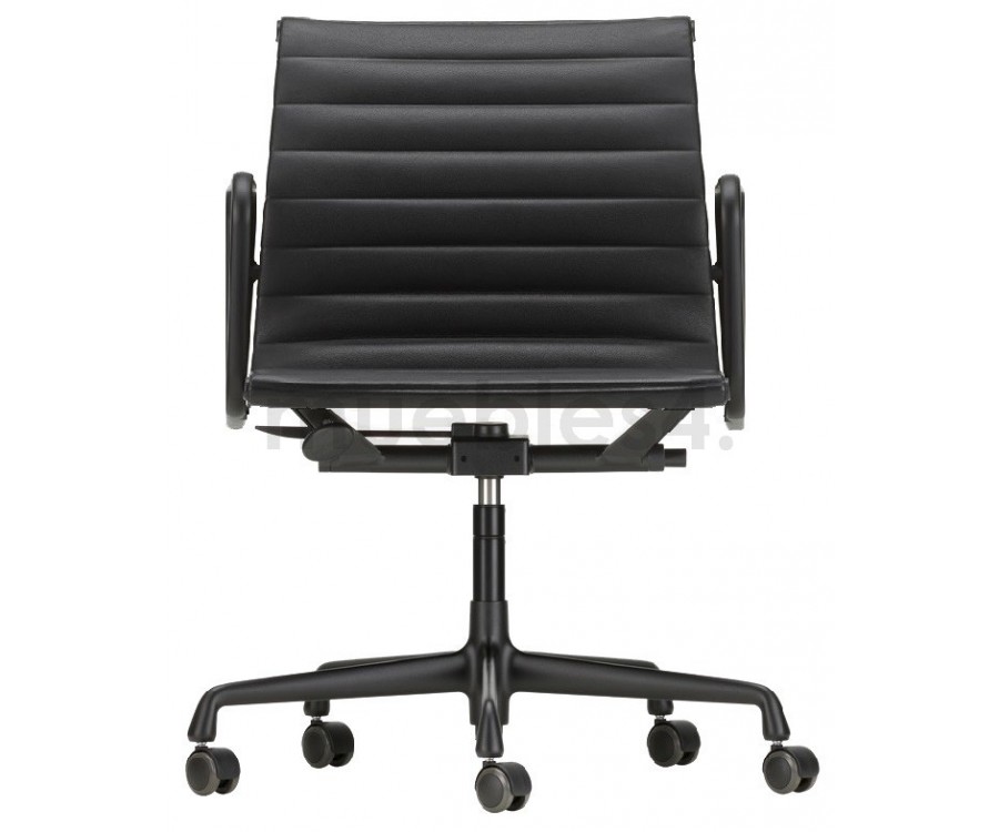 Silla oficina ALUMINIUM EA 117 / Cuero italiano - Fab. Italia