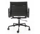 Silla oficina ALUMINIUM EA 117 / Cuero italiano - Fab. Italia