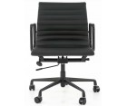 Silla oficina ALUMINIUM EA 117 / Cuero italiano - Fab. Italia