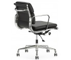 Silla oficina EA 217 SOFT PAD / Cuero italiano Nero - Fab. Italia