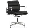Silla oficina EA 217 SOFT PAD / Cuero italiano Nero - Fab. Italia