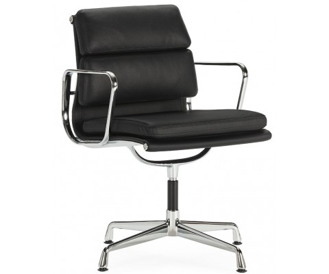 Silla oficina EA 217 SOFT PAD / Cuero italiano Nero - Fab. Italia