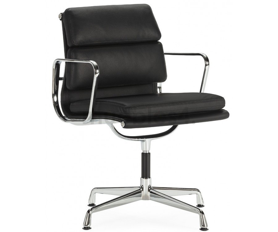Silla oficina EA 217 SOFT PAD / Cuero italiano Nero - Fab. Italia