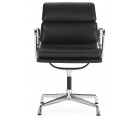 Silla oficina EA 217 SOFT PAD / Cuero italiano Nero - Fab. Italia