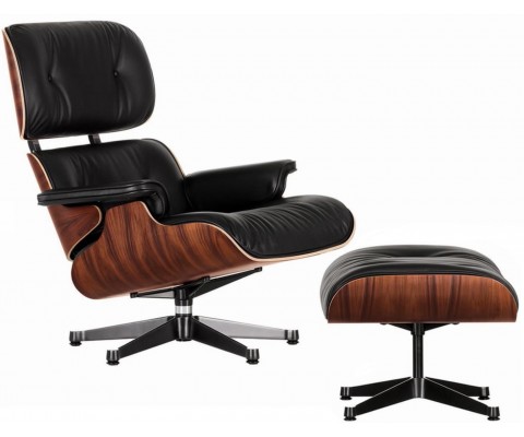 LOUNGE CHAIR & OTTOMAN / Palisandro - Cuero Aniline - Fab. Italia