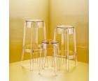Taburete CHARLES GHOST 75 / Policarbonato inyectado - Fab. Italia
