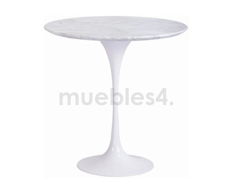 Mesa auxiliar TULIP - Mármol Carrara superior